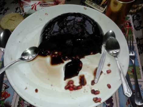 The pomegranate jello went quickly on the first day of the workshop.